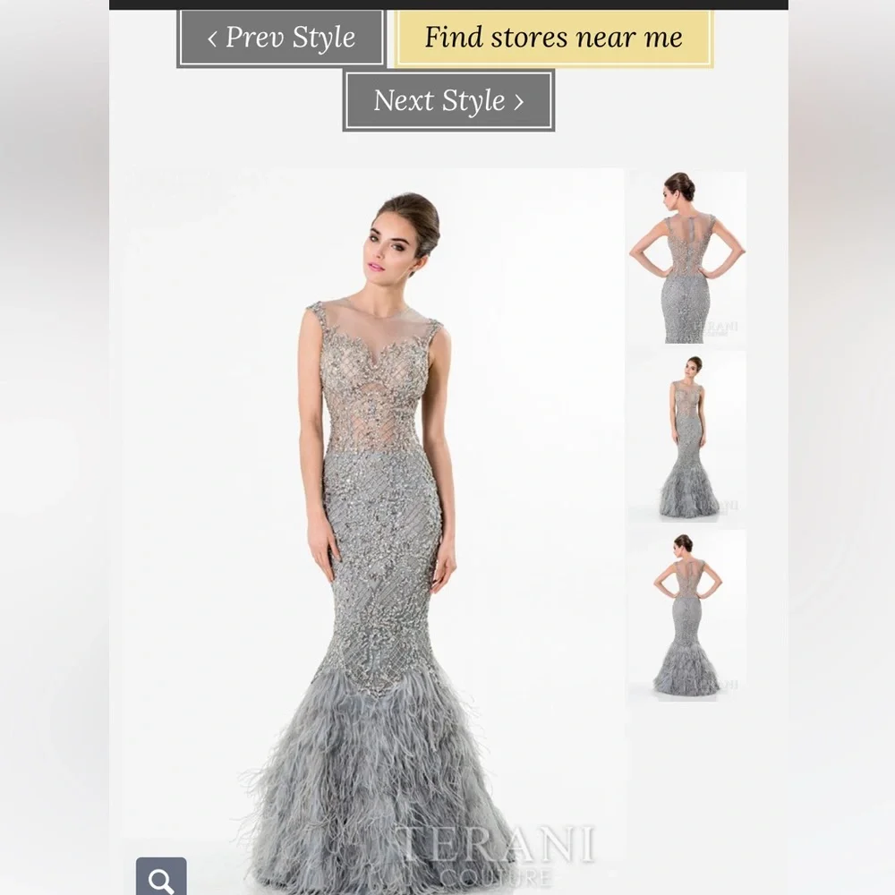 TERANI couture dress use one night size Large - Picture 2 of 2